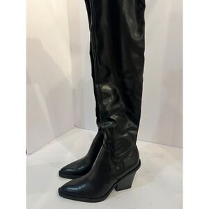 Katy Perry The Citygur Black Over The Knee Boots Pointed Toe Block Heel Size 6M